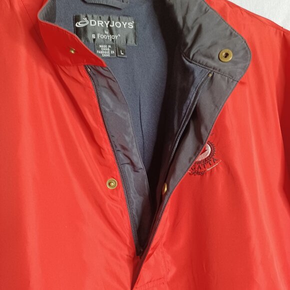 DryJoy by FootJoy Golf Jacket Mens Large Red Pullover Water Resist Regatta Bay - Picture 4 of 12